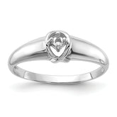 14k White Gold Polished .03ct. Diamond Ring Mounting (No Stone Included)
