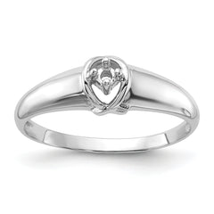 14k White Gold Polished .03ct. Diamond Ring Mounting (No Stone Included)
