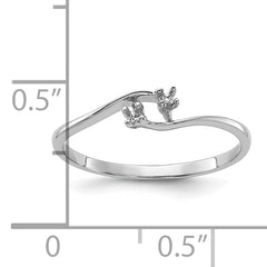 14k White Gold Polished .03ct. Diamond Ring Mounting (No Stone Included)