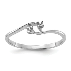 14k White Gold Polished .03ct. Diamond Ring Mounting (No Stone Included)