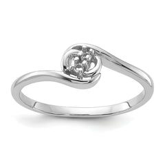 14k White Gold Polished Diamond Ring Mounting (No Stone Included)
