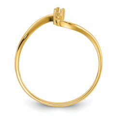 14k Polished .01ct. Diamond Ring Mounting (No Stone Included)