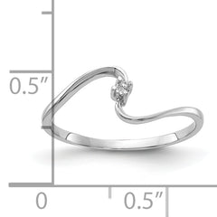14k White Gold Polished .01ct. Diamond Ring Mounting (No Stone Included)
