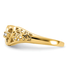 14k AA Diamond heart ring