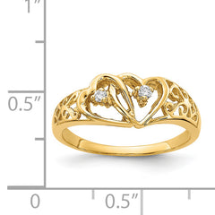 14k AA Diamond heart ring