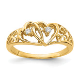 14k AA Diamond heart ring