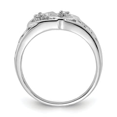 14k White Gold AA Diamond heart ring