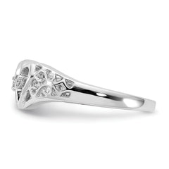 14k White Gold AA Diamond heart ring