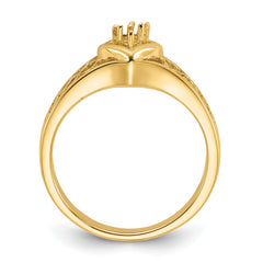 14k Polished .05ct. Diamond Heart Ring Mounting (No Stone Included)