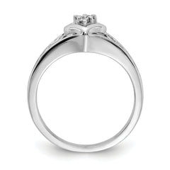 14k White Gold AA Diamond heart ring
