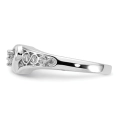 14k White Gold AA Diamond heart ring