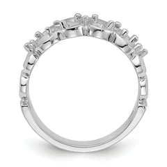 14k White Gold Polished .30ct. Diamond Heart Ring Mounting (No Stone Included)