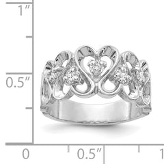14k White Gold AA Diamond heart ring