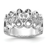 14k White Gold Polished .30ct. Diamond Heart Ring Mounting (No Stone Included)