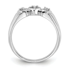14k White Gold AA Diamond heart ring