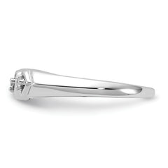 14k White Gold AA Diamond heart ring