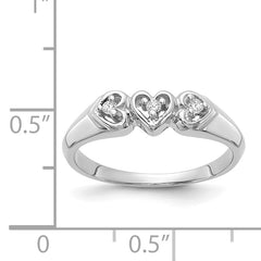 14k White Gold AA Diamond heart ring