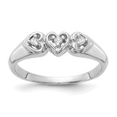 14k White Gold AA Diamond heart ring