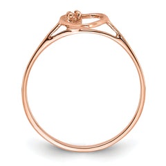 14k Rose Gold Polished .02ct. Diamond Heart Ring Mounting (No Stone Included)
