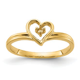 14k Polished .03ct. Diamond Heart Ring Mounting (No Stone Included)