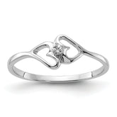 14k White Gold Polished Heart Ring Mounting (No Stone Included)