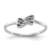 14k White Gold Polished Heart Ring Mounting (No Stone Included)