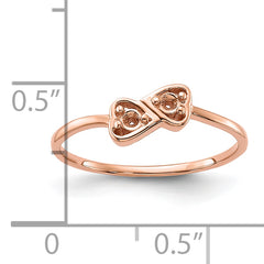 14k Rose Gold Polished .05ct. Diamond Heart Ring Mounting (No Stone Included)