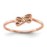 14k Rose Gold Polished .05ct. Diamond Heart Ring Mounting (No Stone Included)