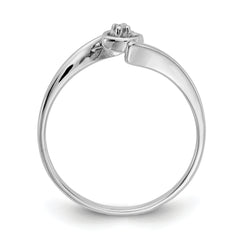 14k White Gold AA Diamond heart ring