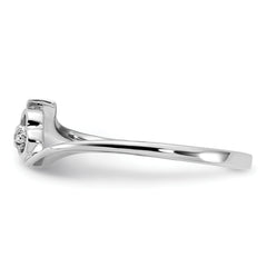 14k White Gold AA Diamond heart ring