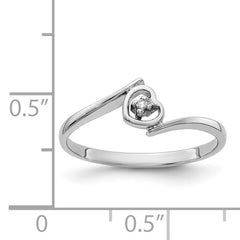 14k White Gold AA Diamond heart ring
