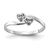 14k White Gold Polished .02ct. Diamond Heart Ring Mounting (No Stone Included)