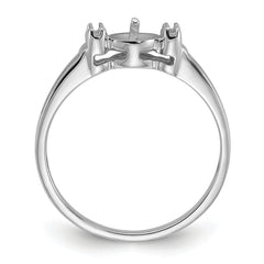 14k White Gold Polished Diamond & Pearl Ring Mounting (No Stone Included)