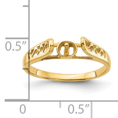 14k Polished Pearl Filigree Ring Mounting (No Stone Included)