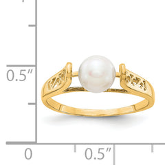 14k 6mm FW Cultured Pearl ring