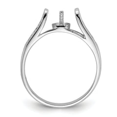 14k White Gold Polished Pearl Filigree Ring Mounting (No Stone Included)