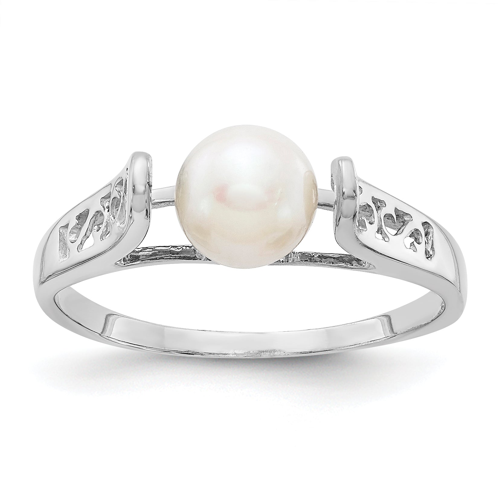 14k White Gold FW Cultured Pearl Ring