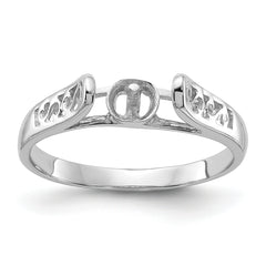 14k White Gold Polished Pearl Filigree Ring Mounting (No Stone Included)