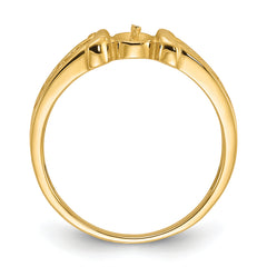 14k Polished Pearl Heart Ring Mounting (No Stone Included)