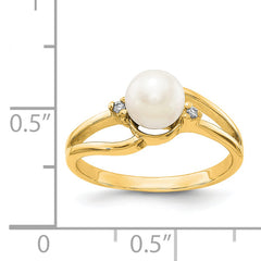 14k FW Cultured Pearl Diamond FW Cultured Pearl ring