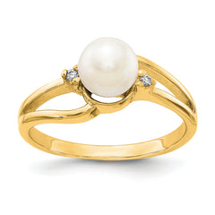14k FW Cultured Pearl Diamond FW Cultured Pearl ring