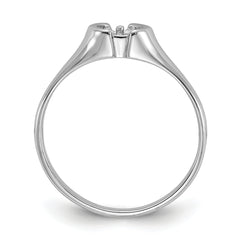 14k White Gold Polished Pearl Ring Mounting (No Stone Included)