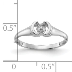 14k White Gold Polished Pearl Ring Mounting (No Stone Included)