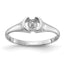 14k White Gold Polished Pearl Ring Mounting (No Stone Included)