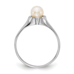 14k White Gold 5mm FW Cultured Pearl Ring