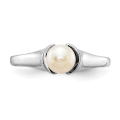 14k White Gold 5mm FW Cultured Pearl Ring