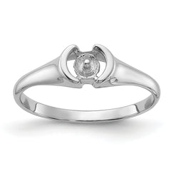 14k White Gold Polished Pearl Ring Mounting (No Stone Included)