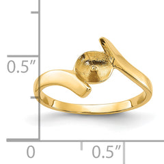 14k Polished Pearl Ring Mounting (No Stone Included)