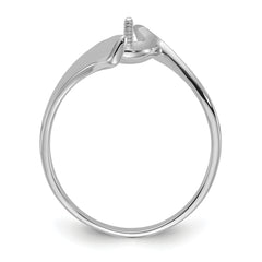 14k White Gold Polished Pearl Ring Mounting (No Stone Included)