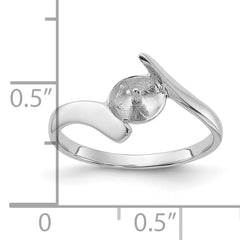 14k White Gold Polished Pearl Ring Mounting (No Stone Included)